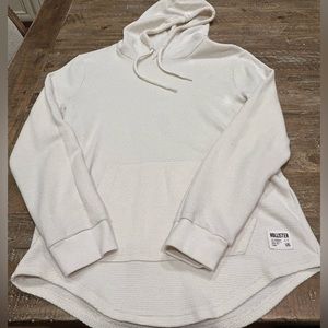 🤎🤍Hollister Mens Cream Waffle Knit Hoodie XS Like New🤍🤎
